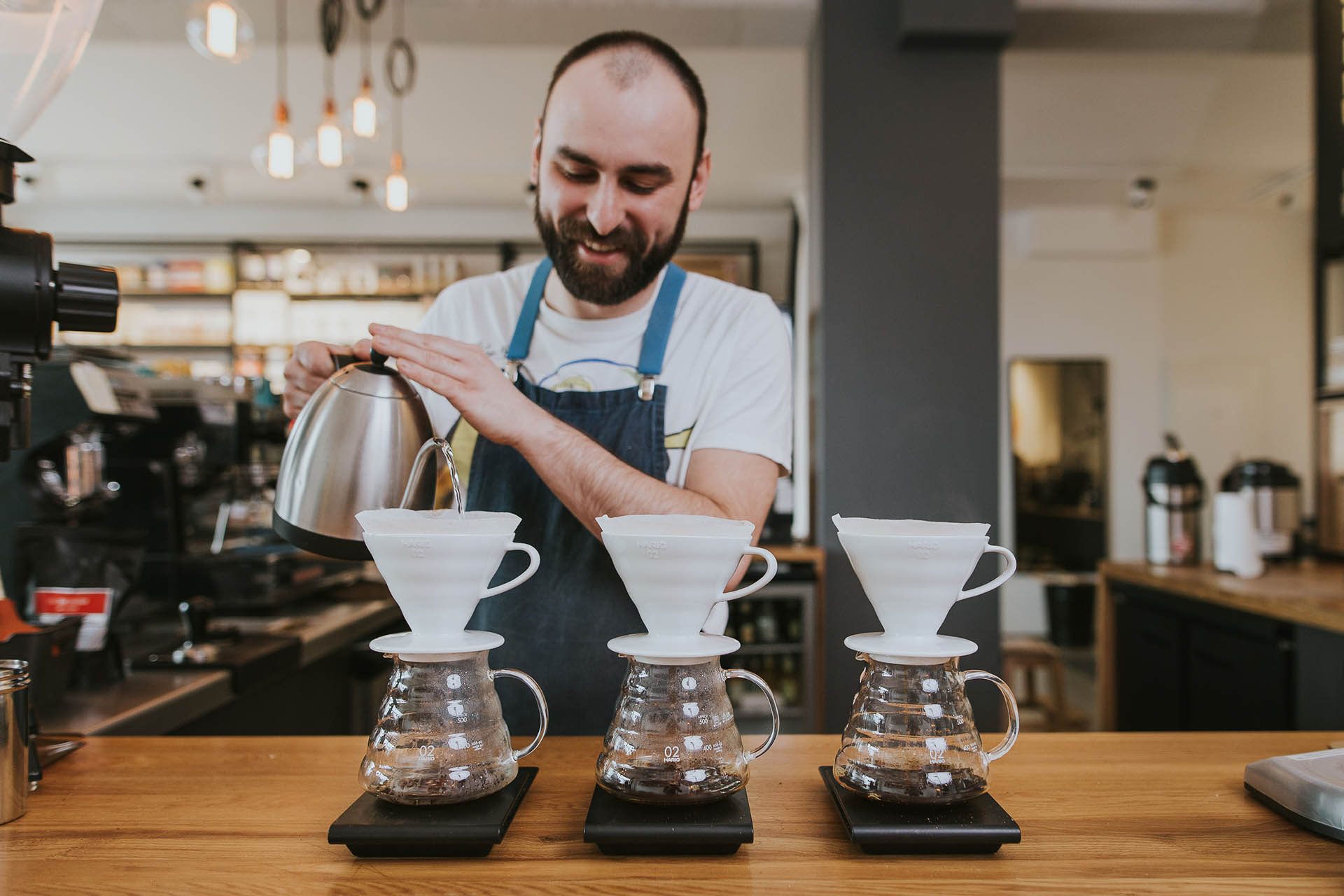 Classic Glass Coffee Pot V60 Dripper Wooden Handle Pour Over