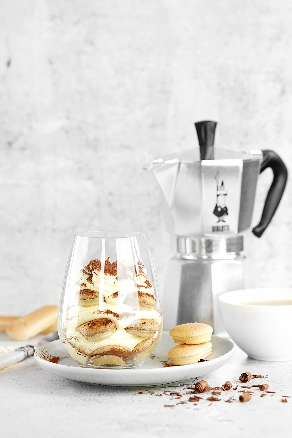 Bialetti moka pot and delicious tiramisu