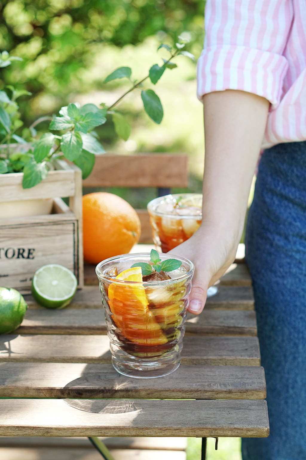 Cold brew coffee with orange