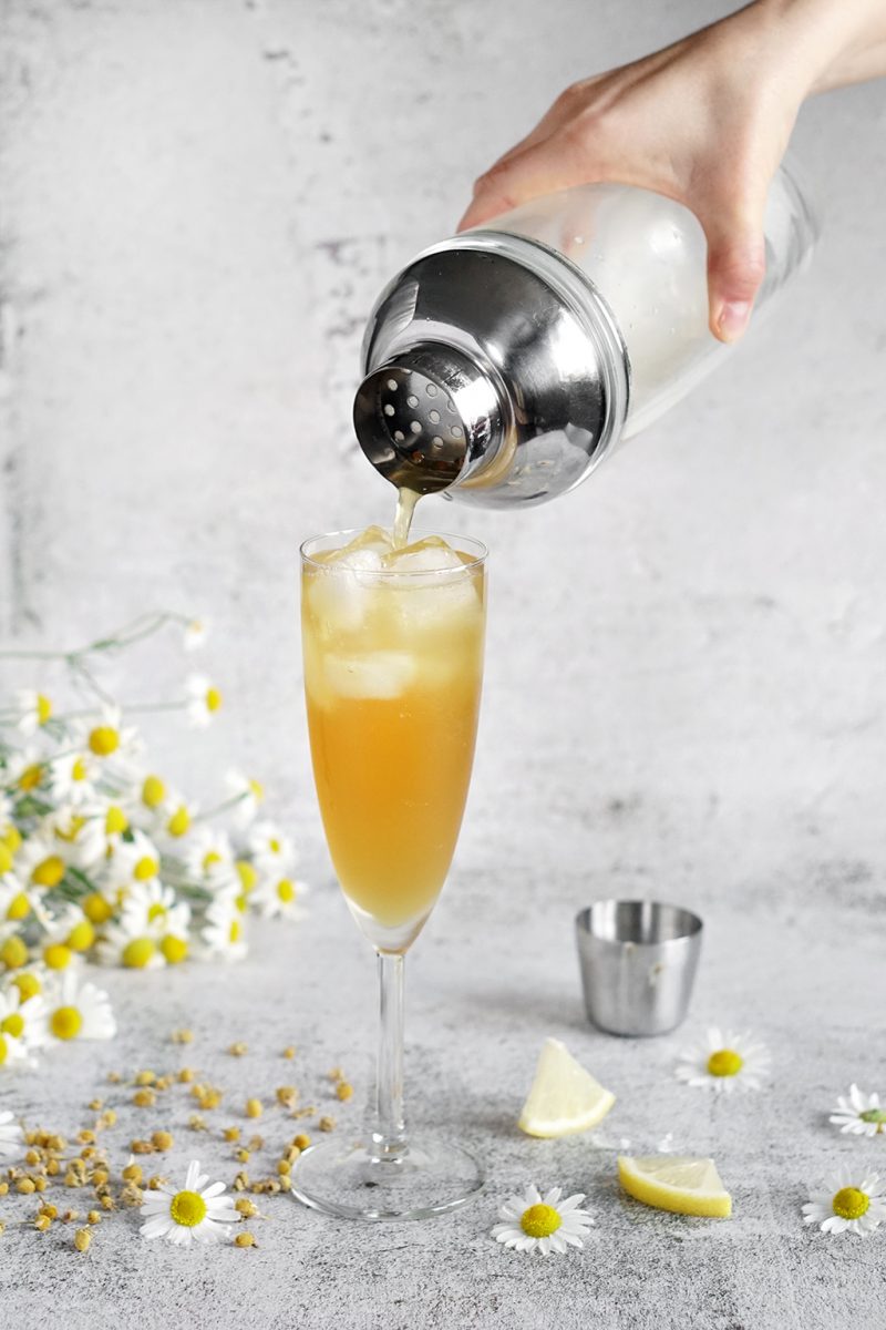 coctail with chamomile infusion