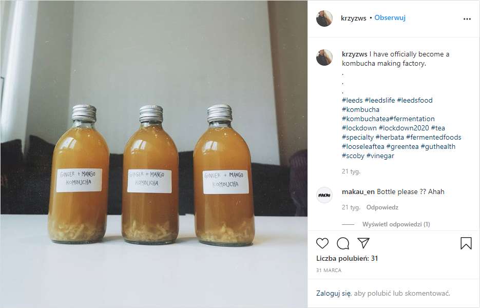 homemade kombucha