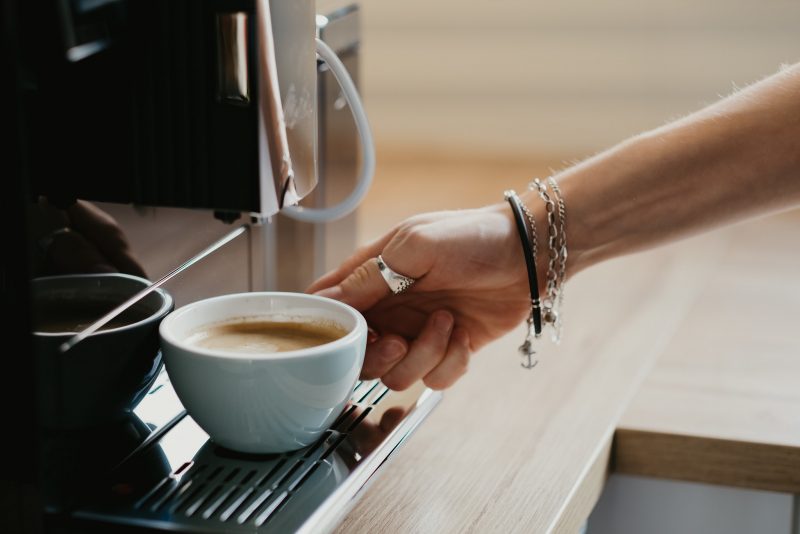 black coffee from an espresso machine