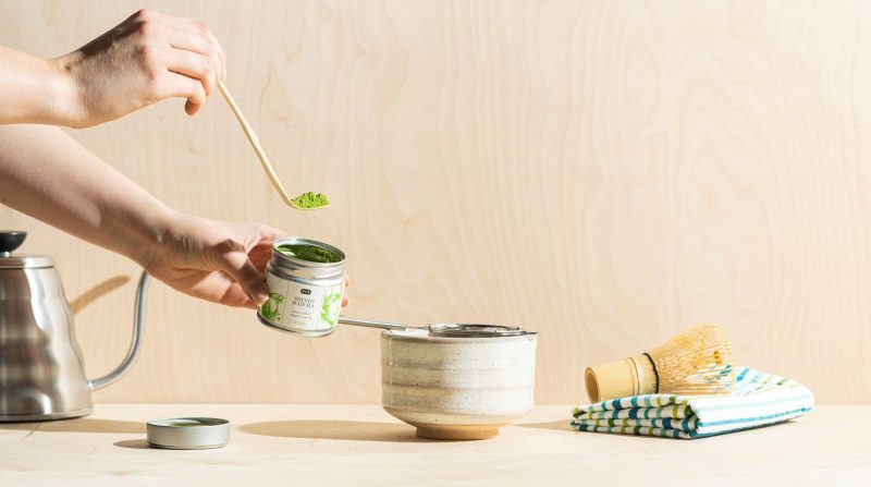 Use chashak to measure right amount of matcha.