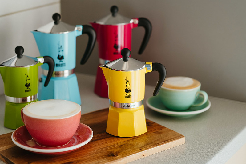 moka pot rainbow different sizes