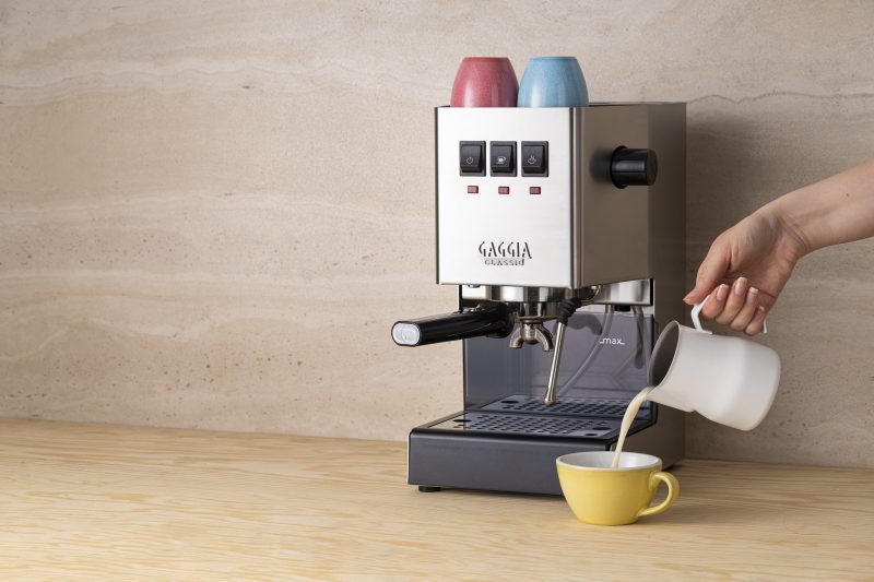 milk coffee made with gaggia espresso machine