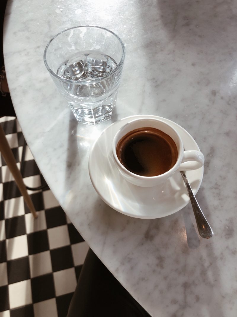 espresso and water